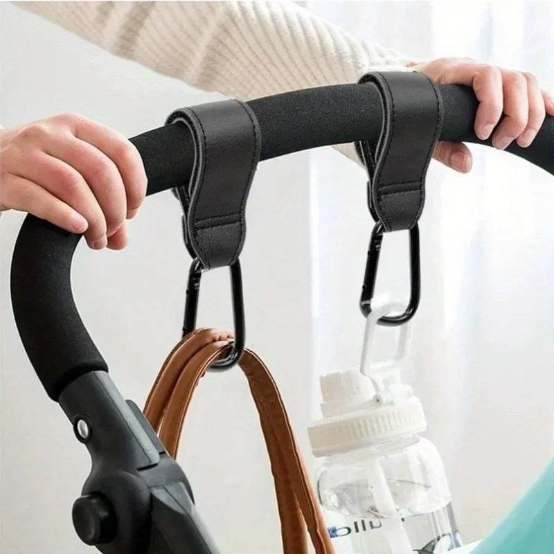 Travel Accessories For 6 Year Old - Baby Stroller Hook Fashion PU Leather