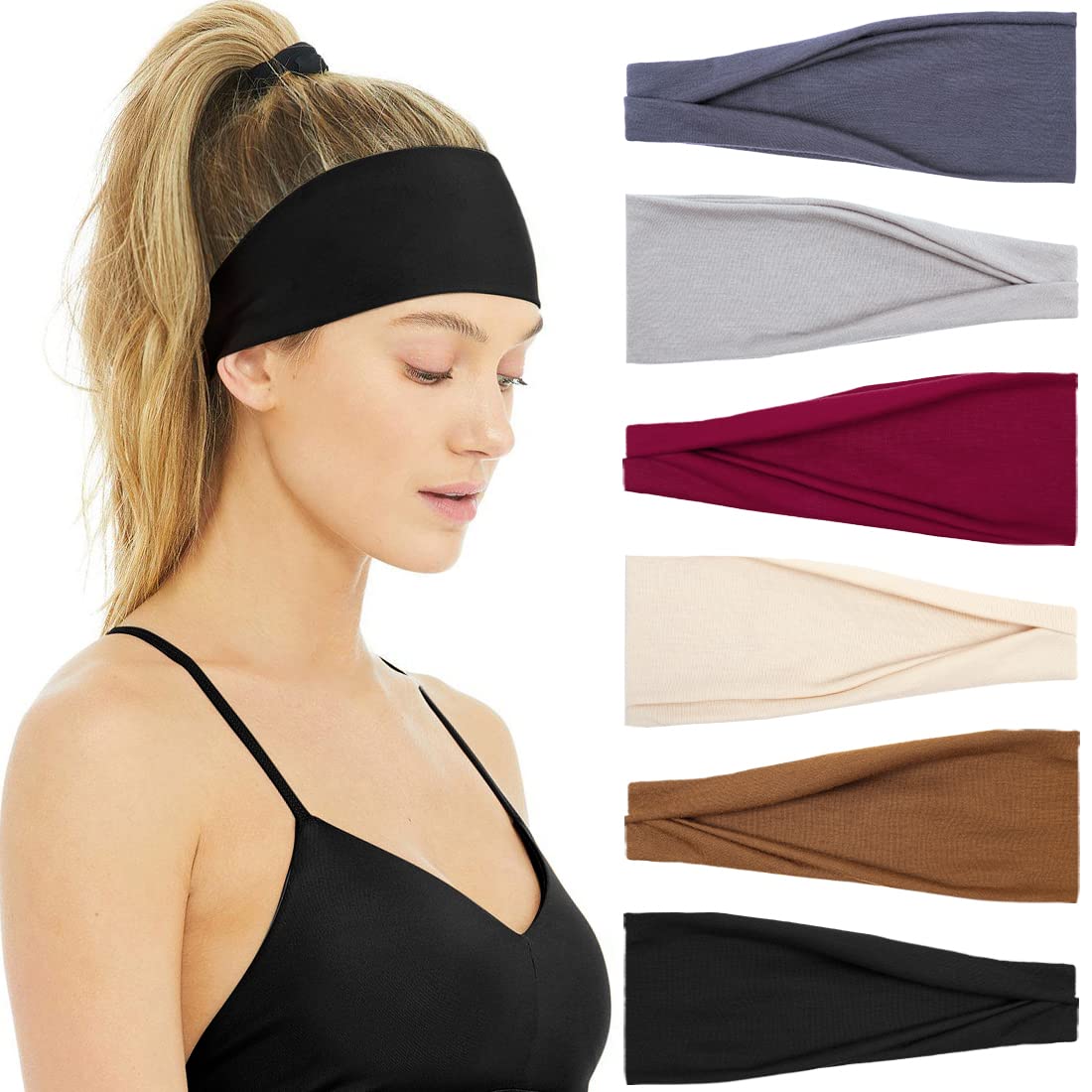 Travel Yoga Accessories - Headbands for Women Non Slip Sweat