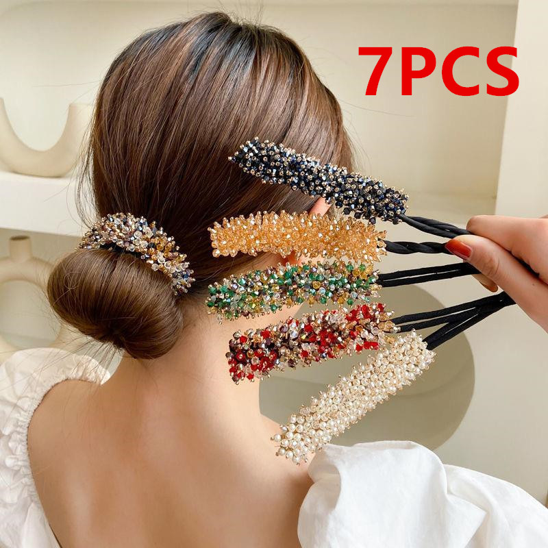 7pcs Crystal Hair Bun Maker Tw - Travel Accessories Bunnings 评论和价格