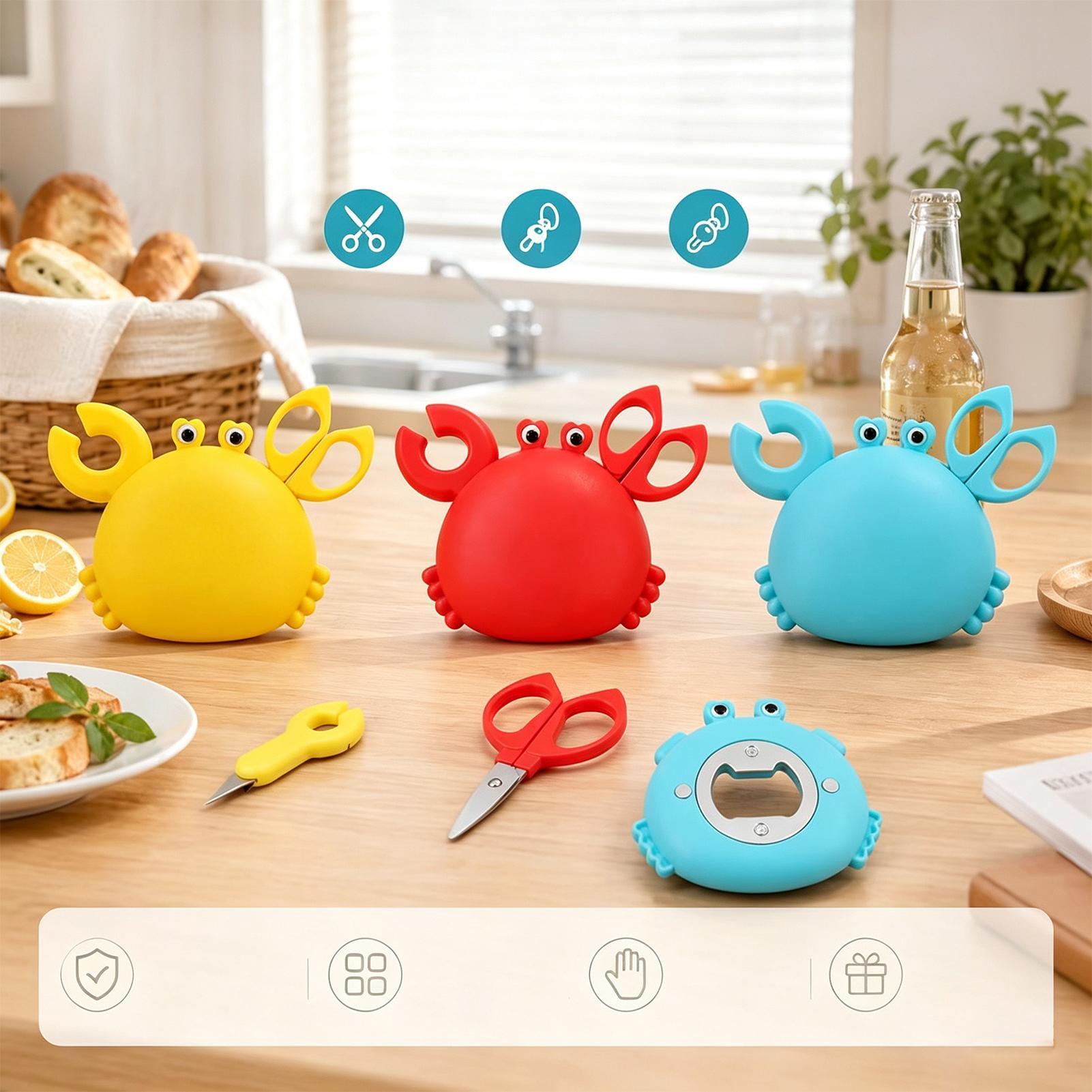 4 in 1 Crab Bottle Opener Magn - Travel Accessories And Gadgets 评论和价格