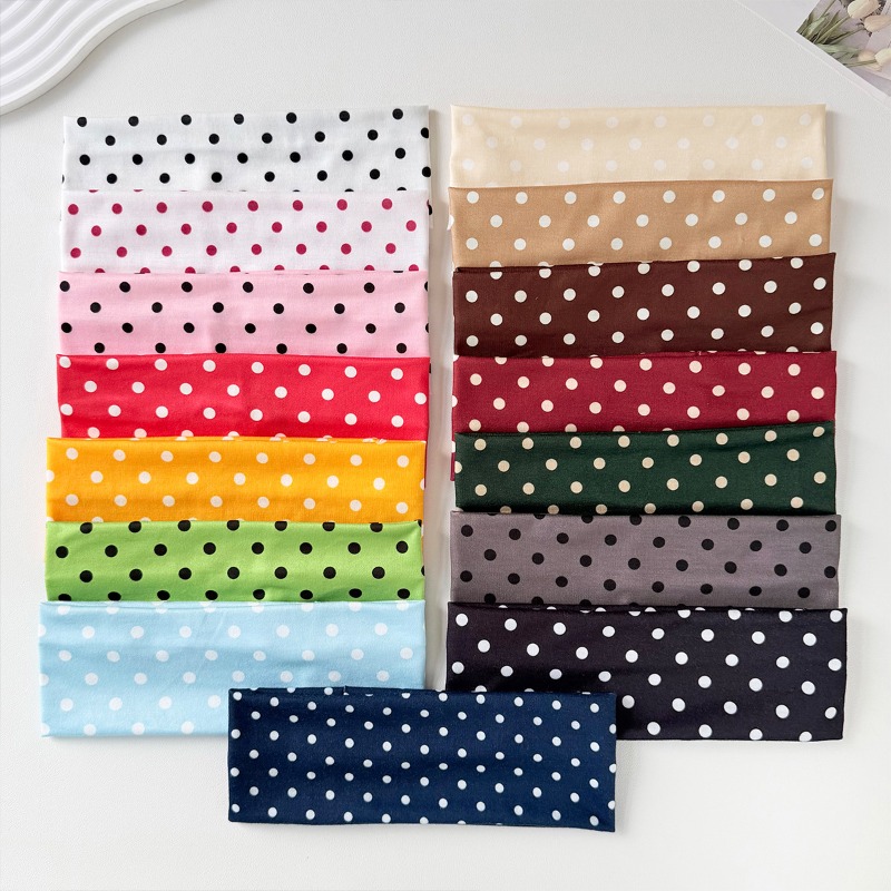 2Pc Polka Dot Elastic Headband - Travel Yoga Accessories 评论和价格