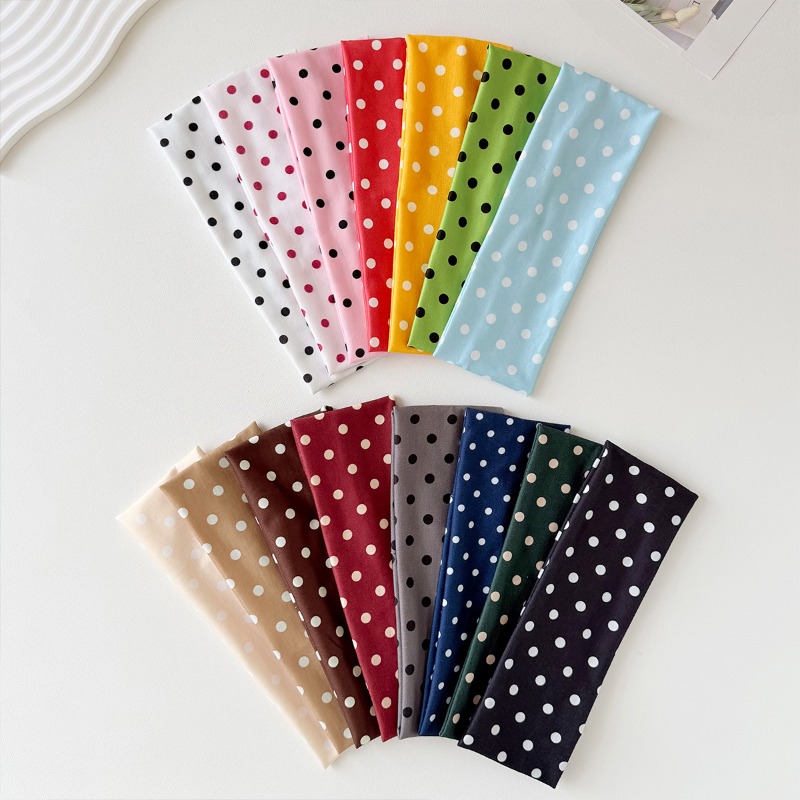 2Pc Polka Dot Elastic Headband - Travel Yoga Accessories 评论和价格