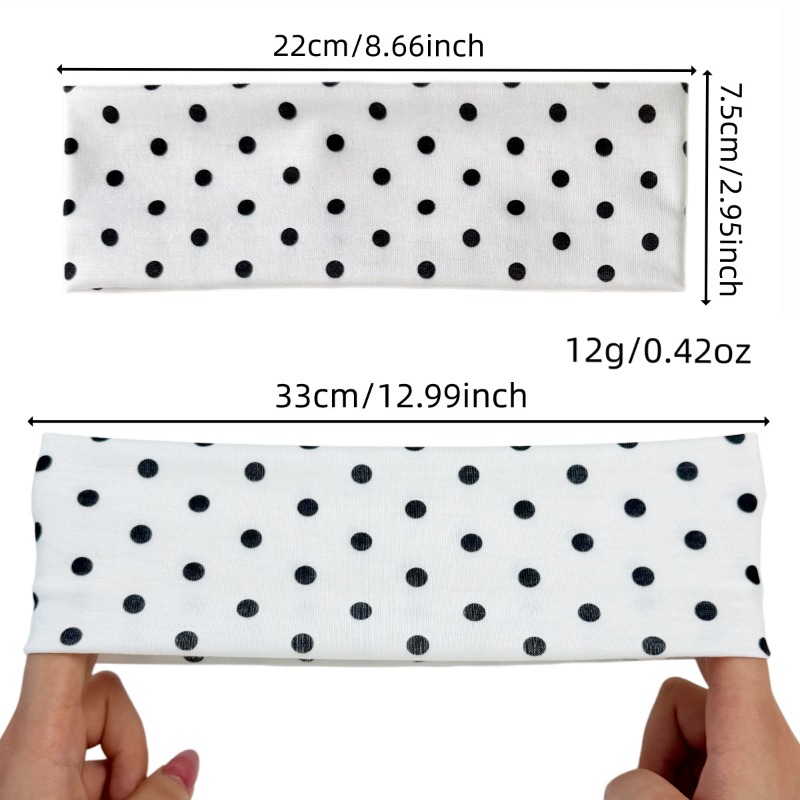 2Pc Polka Dot Elastic Headband - Travel Yoga Accessories 评论和价格
