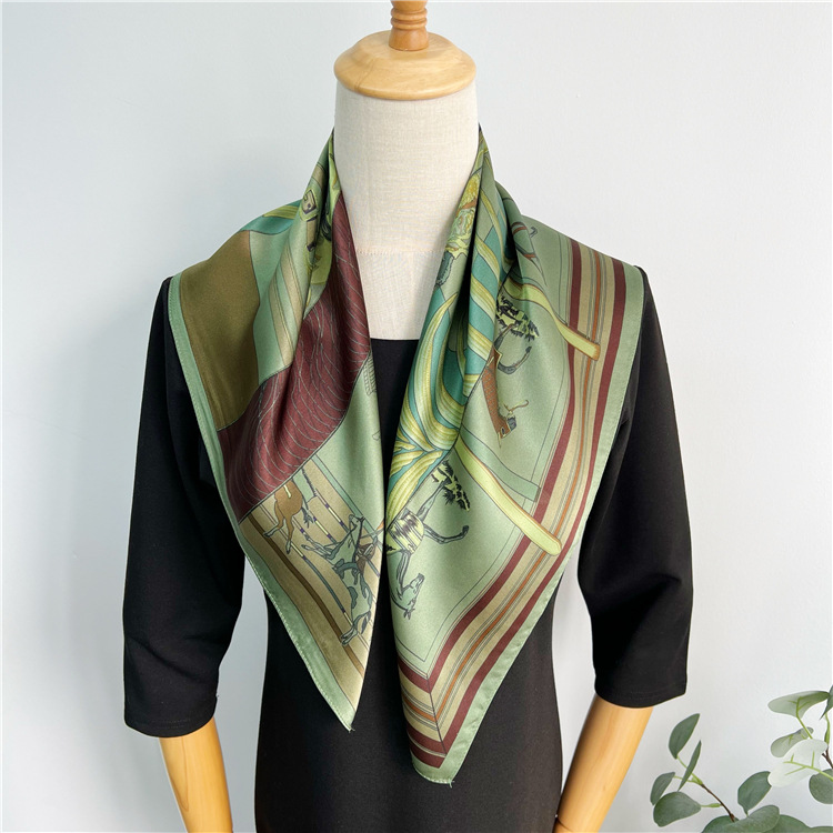 65CM Green Silk Scarf Luxury D - Travel Accessories Bag For Women 评论和价格