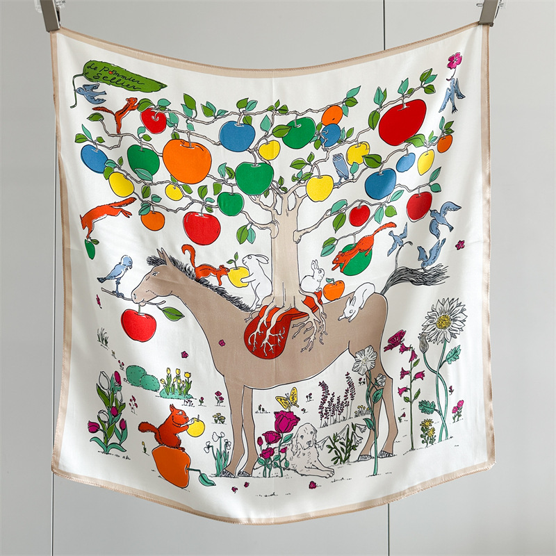 Horse Silk Scarf Women Spring  - Travel Accessories Bag For Women 评论和价格