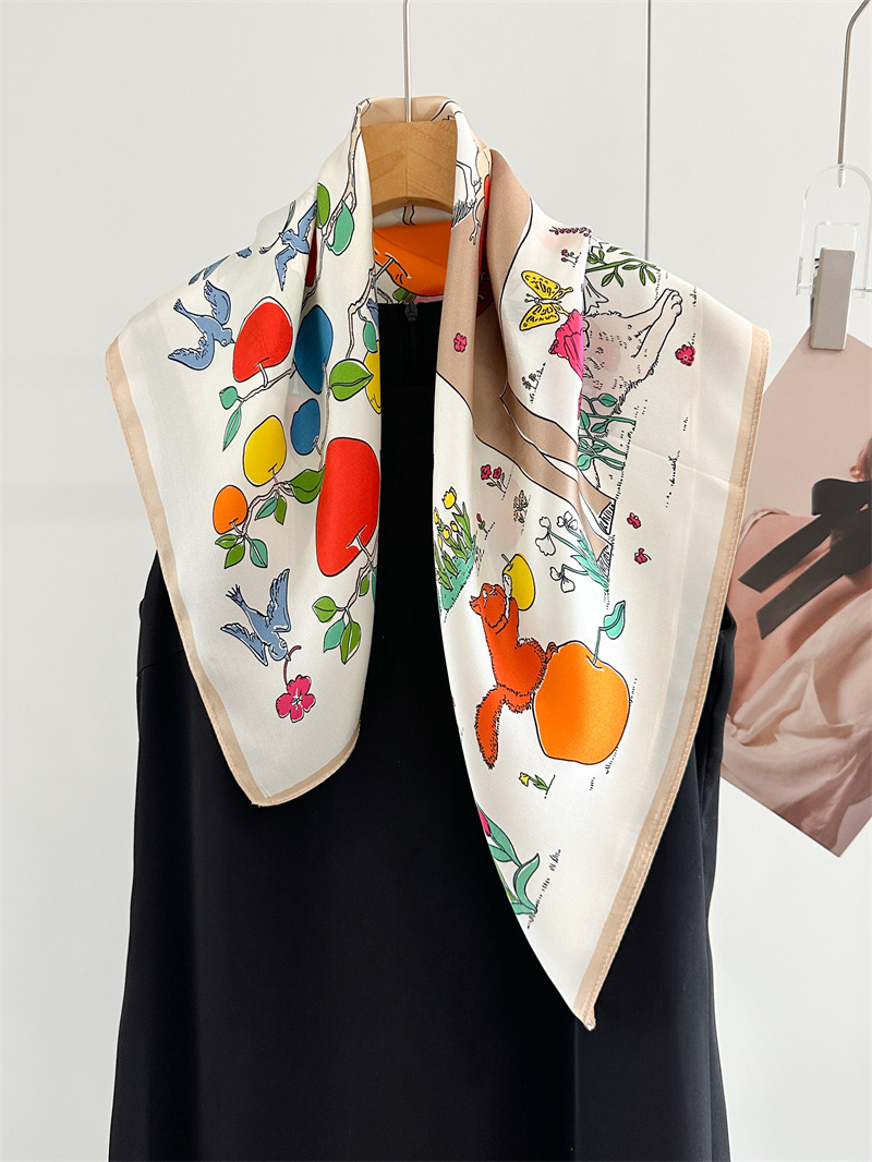 Horse Silk Scarf Women Spring  - Travel Accessories Bag For Women 评论和价格