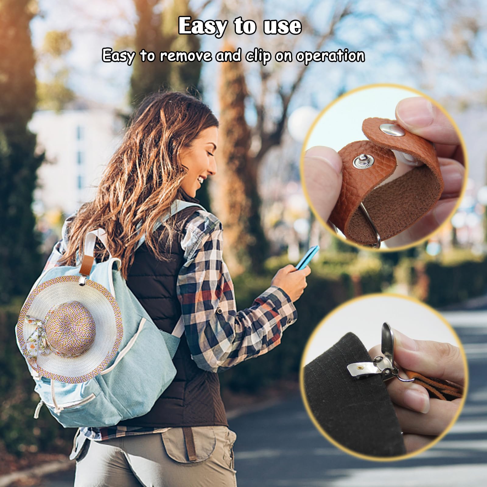 PU Leather Hat Clip for Travel - Travel Accessories Bag For Women 评论和价格